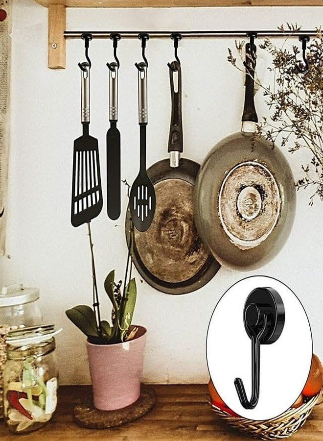 BWESOO Silver Magnets Hook 8Kg Pull Steel Surface Magnets Hanging Hook Organizer Multi-Purpose Reusable, Hooks - Image 4
